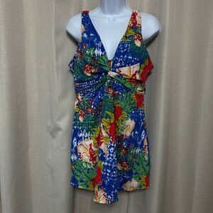 Swimsuits For All One Piece Swim Dress Women's Size 18 Floral Tropical Print